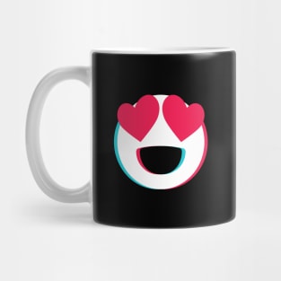 TikTok lovely eyes heart emoji smiley White Mug